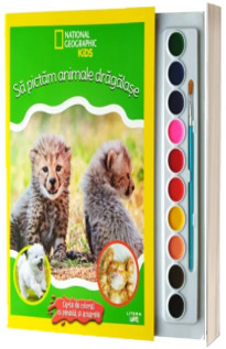 National Geographic Kids. Sa pictam animale dragalase. Carte de colorat cu pensula si acuarele