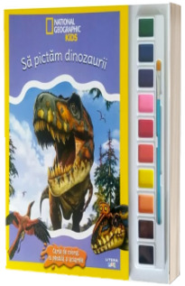 National Geographic Kids. Sa pictam dinozaurii. Carte de colorat cu pensula si acuarele