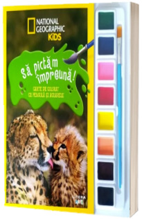 National Geographic Kids. Sa pictam impreuna! Carte de colorat cu pensula si acuarele