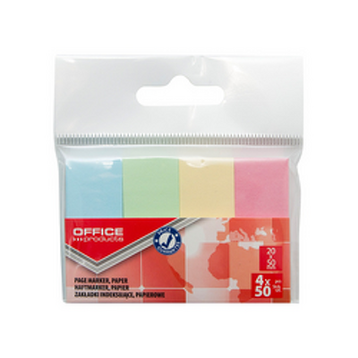 Notes autoadeziv 50 x 20 mm, 4 x 50buc/set, Office Products - 4 culori pastel