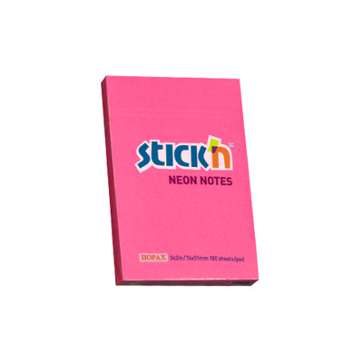 Notes autoadeziv 76 x  51 mm, 100 file, Stick - magenta neon