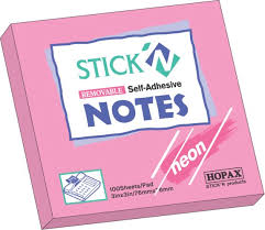 Notes autoadeziv 76 x  76 mm, 100 file, Stick -  corai neon