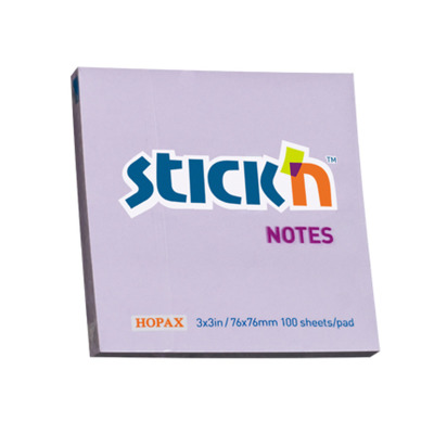 Notes autoadeziv 76 x  76 mm, 100 file, Stick - lila pastel