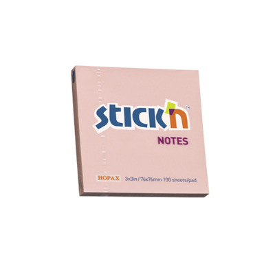 Notes autoadeziv 76 x  76 mm, 100 file, Stick - roz pastel