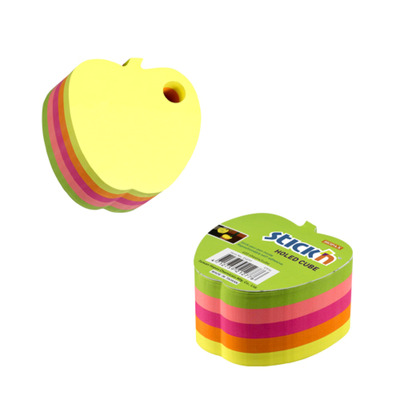 Notes autoadeziv Die-Cut - mar, 70 x 70 mm, 400 file, Stick - 5 culori fluorescente