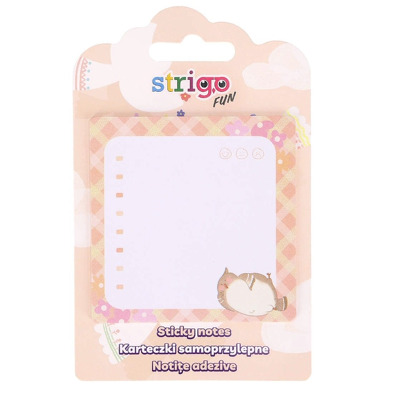 Notite adezive 73x73 mm, 20 file, Strigo peach pastel