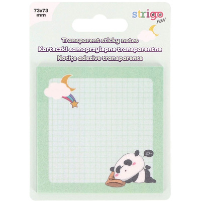 Notite adezive transparente 73x73 mm, 50 file, Strigo menta pastel