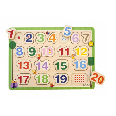Numere de la 1 la 20 - puzzle din lemn