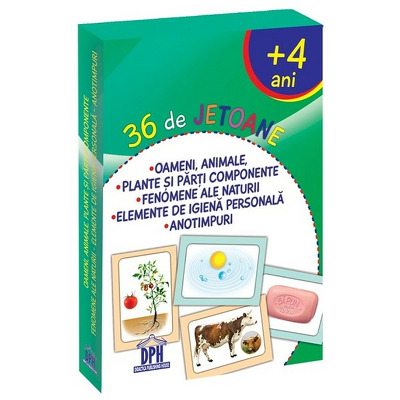 Oameni, animale. Plante si parti componente. Fenomene ale naturii.Elemente de igiena personala. Anotimpuri. 36 de jetoane