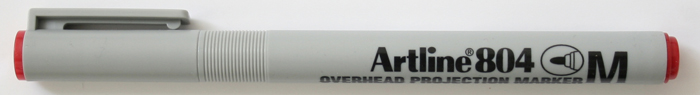 OHP Non-Permanent marker Artline 804, varf mediu - 1.0mm - rosu