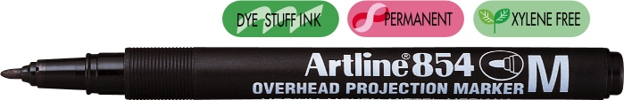 OHP Permanent marker Artline 854, varf mediu - 1.0mm - negru
