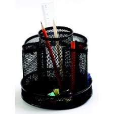 Organizer metalic Mesh, de birou, rotativ, negru, Q-Connect