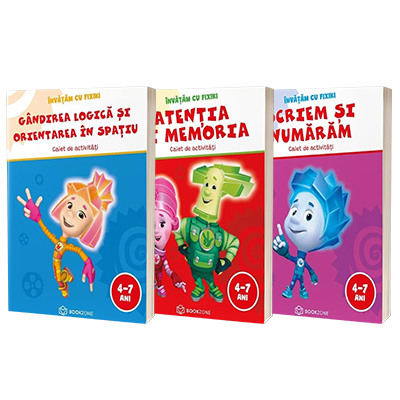 Pachet 3 carti - Invatam cu Fixiki. Caiete de activitati