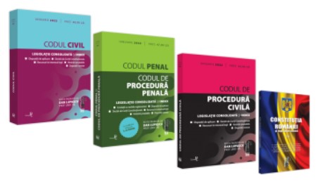Pachet: Codul civil, Codul de procedura civila, Codul penal, Codul de procedura penala si Constitutia Romaniei. IANUARIE 2022
