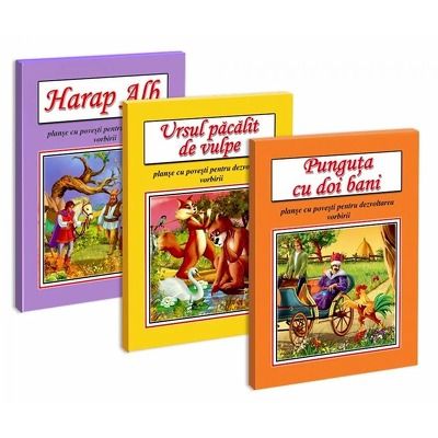 Pachet de 3 Mape cu planse - povesti pentru dezvoltarea vorbirii - autori romani