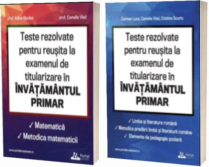 Pachet Teste REZOLVATE pentru reusita la examenul de titularizare in invatamantul primar - INVATATORI (2 culegeri)
