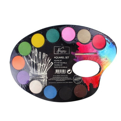 Paleta artistului - 12 acuarele cu pensula