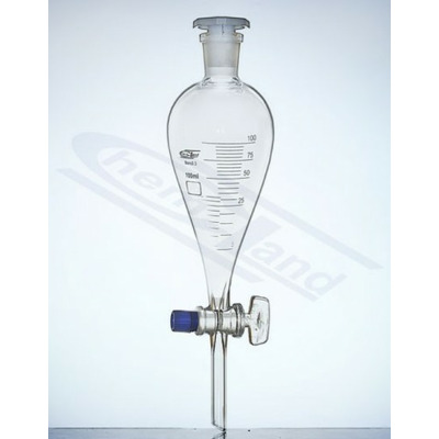 Palnie de Separare Forma Para Gradata cu robinet din sticla 100ml