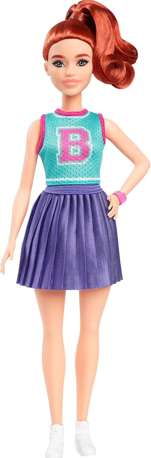 Papusa Barbie Fashionistas cu par rosu si pistrui fermecatori