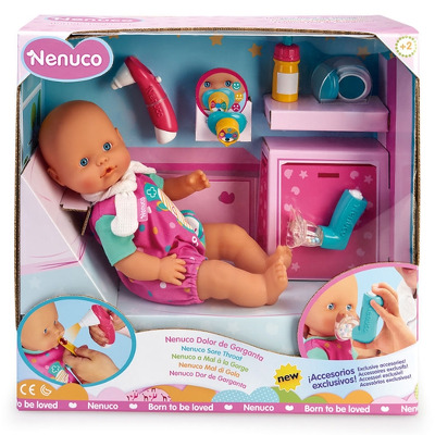 Papusa bebelus Nenuco cu rosu in gat