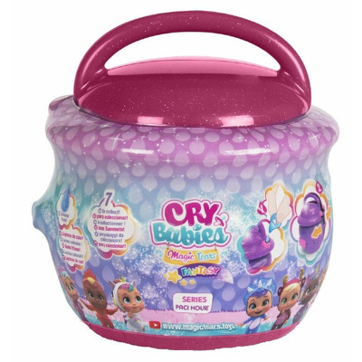 Papusa IMC in Cutiuta Surpriza Cry Babies Magic Tears Seria Paci House Roz inchis