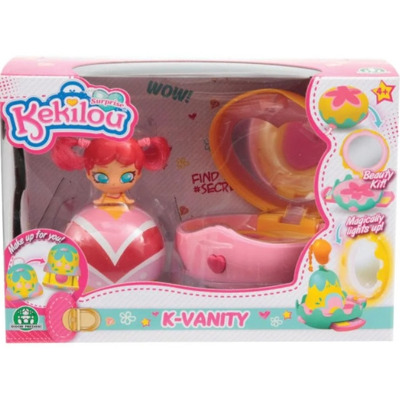 Papusa Kekilou Gisele cu par rosu si accesorii rosu-roz