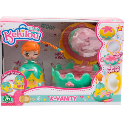 Papusa Kekilou Magnolia cu par roscat si accesorii verde