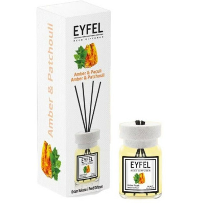Parfum - odorizant de camera cu betisoare din ratan, Eyfel, Aroma Amber si Pachouli, 120 ml