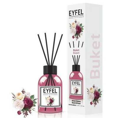 Parfum - odorizant de camera cu betisoare din ratan, Eyfel, Aroma Buchet, 120 ml