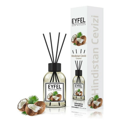Parfum - odorizant de camera cu betisoare din ratan, Eyfel, Aroma Cocos, 120 ml