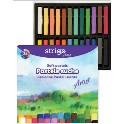 Pasteluri uscate Strigo 24 culori, sectiune patrata SSC398