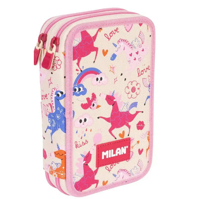 Penar 2 fermoare Flowicorn bej echipat