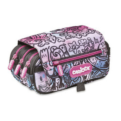 Penar cu 3 fermoare Carioca Comics, bleu-roz