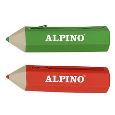 Penar cu fermoar sub forma de creion, 12 creioane colorate incluse, ALPINO Soft Touch