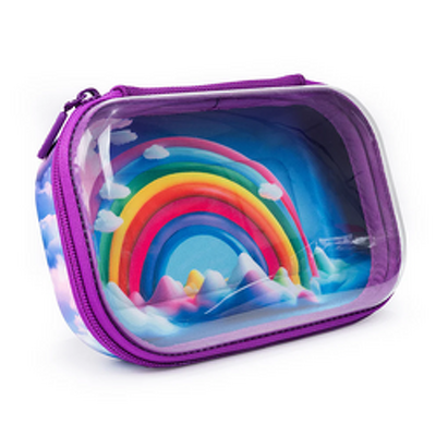 Penar cu fermoar ZIPIT Clear Top Storage Box - Rainbow