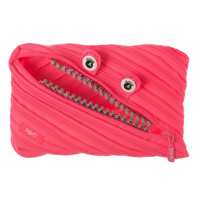 Penar cu fermoar, Zipit Grillz Monsters Jumbo - roz cu dinti argintii