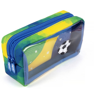 Penar cu fermoar ZIPIT Half si Half 2 compartimente - Brazil Soccer