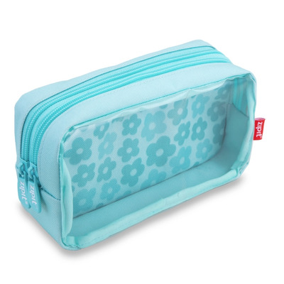Penar cu fermoar ZIPIT Half si Half 2 compartimente - Mint Flowers