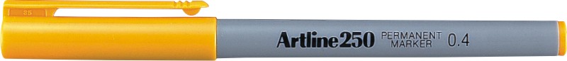 Marker permanent galben, corp plastic, varf rotund 0.4mm - Artline 250