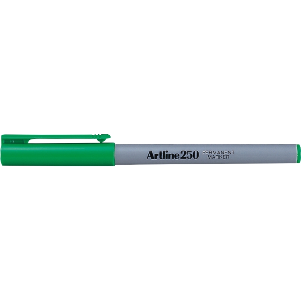 Marker permanent verde, corp plastic, varf rotund 0.4mm - Artline 250