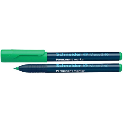 Permanent marker Schneider Maxx 240, varf rotund 1-2mm - verde