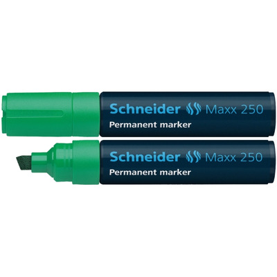 Permanent marker Schneider Maxx 250, varf tesit 2 plus 7mm - verde