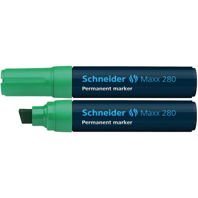 Permanent marker Schneider Maxx 280, varf tesit 4 12mm - verde