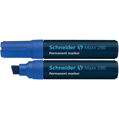Permanent marker Schneider Maxx 280, varf tesit 4 plus 12mm - albastru