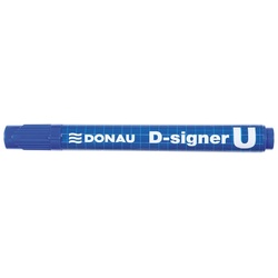 Permanent marker, varf rotund 2-4mm, corp plastic, DONAU D-Signer U - albastru