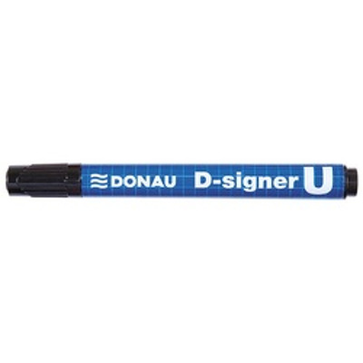 Permanent marker, varf rotund 2-4mm, corp plastic, DONAU D-Signer U - negru