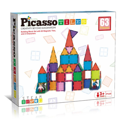 Picasso Tiles Set Magnetic 63 Buc Set Constructii