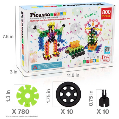 Picasso Tiles Set Magnetic 800 Buc Cuburi Constructii Cu Reata