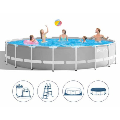 Piscina Prism Ultra Frame, pompa de filtrare, scara si panou protectie inclus