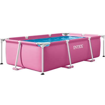 Piscina rectangulara cu cadru meltalic Pink Metal Frame (nu contine pompa cu filtru)